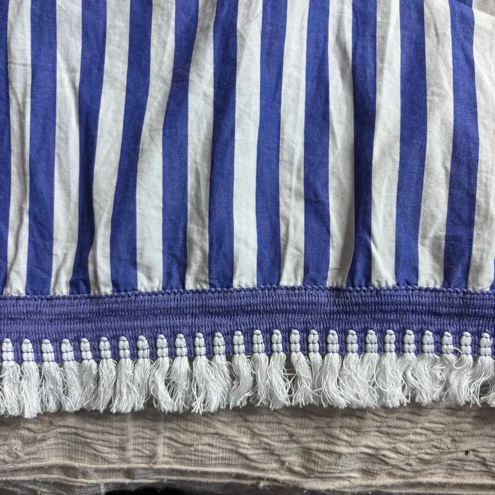 J.Crew Blue White Stripe Tie Waist Shirt Dress‎ Size 0 Coastal Summer Tunic
